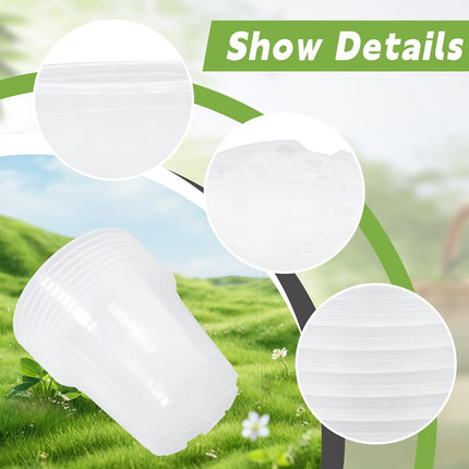Findmall 36 Pack Clear Plastic Nursery Pots 6.7/5/4/3.5 Inch with Drainage Holes, Seedling Pots for Transplanting, Planting and Growing Flowers, Vegetables and Herbs