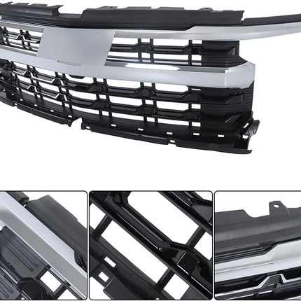 Findmall Chrome Front Upper Bumper Grille Replacement for Silverado 1500 LTZ 2022-2024