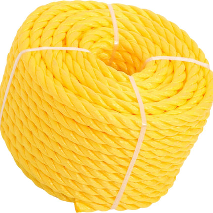 Findmall Orange Yellow 1/2in X 100ft 3 Stranded Braided Rope Heavy Duty Poly Ropes for DIY Projects, Commercial Use