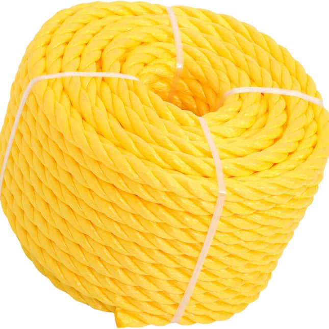 Findmall Orange Yellow 1/2in X 100ft 3 Stranded Braided Rope Heavy Duty Poly Ropes for DIY Projects, Commercial Use
