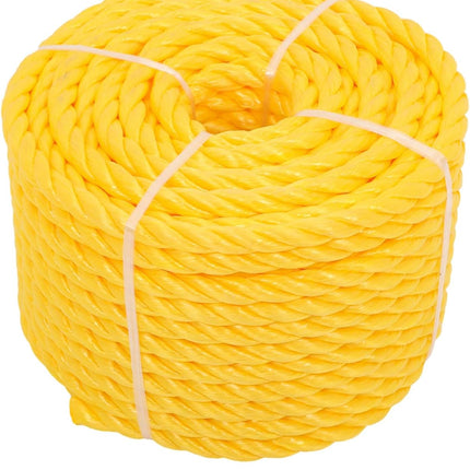 Findmall Orange Yellow 1/2in X 100ft 3 Stranded Braided Rope Heavy Duty Poly Ropes for DIY Projects, Commercial Use
