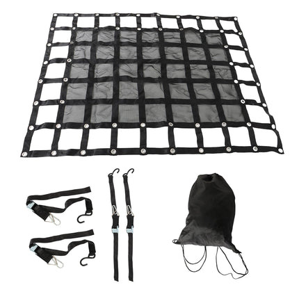 Findmall Heavy Duty Cargo Net, Adjustable Trailer Cargo Net, Cargo Net with S-Hook Fittings, Truck Bed Net, Black