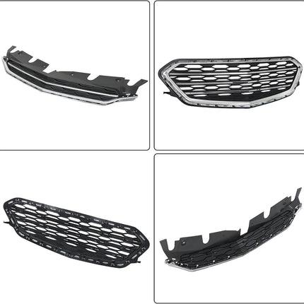 Findmall 2-Piece Front Upper and Lower Bumper Grille Kit Replacement for Equinox 2016-2017