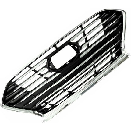 Findmall Front Upper Grille for 2018-2019 Hyundai Sonata, Black with Chrome Trim