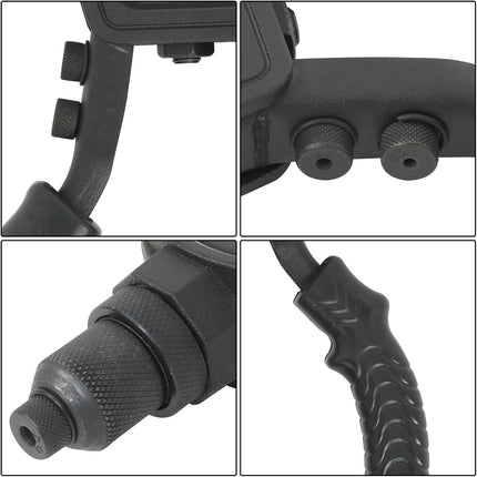 Findmall 1/4 Inch Heavy Duty Manual Double Hand Riveting Gun Tool Set | with 200 Rivets and 5 Different Size Gun Heads for Metal