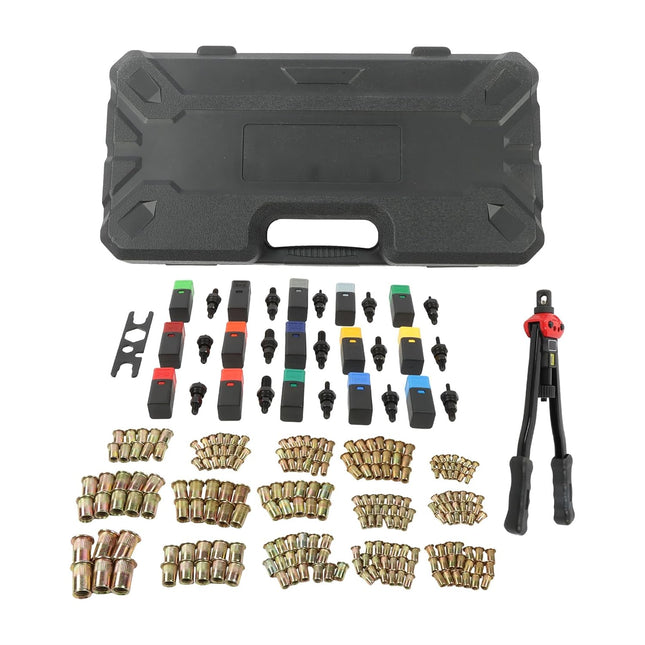 Findmall 16-inch Rivet Nut Tool Set, 15 SAE and Metric Spindle Shafts | 236-Piece Combination Set Includes Rivet Nuts and Riveters, Portable Storage Case for Automotive and Industrial Fastening