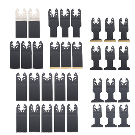 Findmall 37PC Oscillating Tool Blades Set - High Carbon Steel, Universal Quick Release, 10 Types for Wood/Metal/Plastic Compatibility with Most of Oscillating Multi-Tools