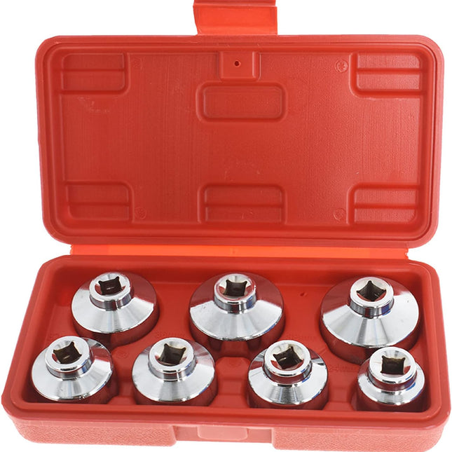 findmall 7-Piece Oil Filter Wrench Set with Metric Socket Set Tool for Mercedes Benz, BMW, VW, Audi, Porsche, and More