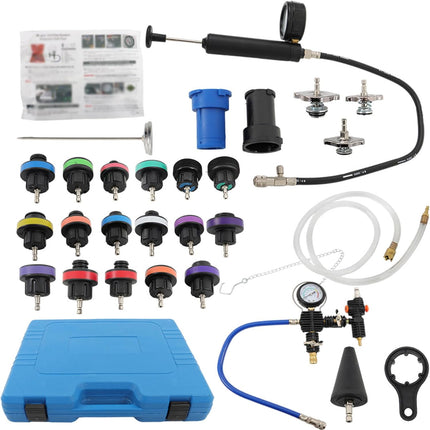 Findmall 28 Pieces Cooling System Refill Kit Radiator Pressure Tester with Carrying Case