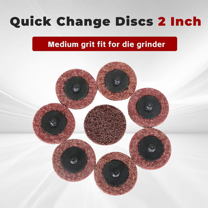 findmall 50PCS 2" Quick Change Surface Conditioning Discs, Medium Grit, Maroon