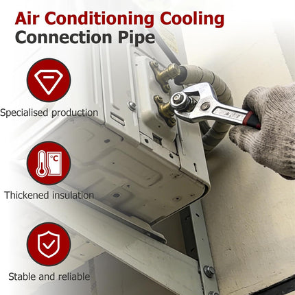 Findmall 50FT Air Conditioning Tubing Hose Extension 1/4 and 3/8 Insulated Red Copper Hoses Fit for Mini Split Air Conditioner