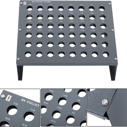 Findmall 23 Piece R8 Collet Set, 1/8 Inch to 7/8 Inch, With 48 Slot Collets Rack, High Grade Tool Steel