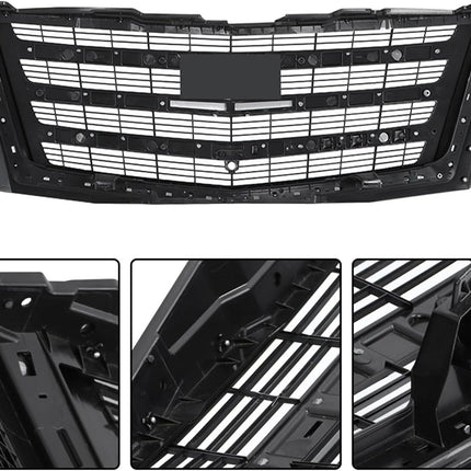 Findmall Silver Gray Front Bumper Grille Replacement for Escalade 2016-2020 and Escalade ESV 2017-2020 84051291