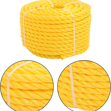 Findmall Orange Yellow 1/2in X 100ft 3 Stranded Braided Rope Heavy Duty Poly Ropes for DIY Projects, Commercial Use