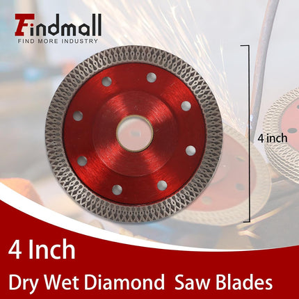 findmall 4 Inch Super Thin Diamond Porcelain Saw Blades for Ceramic Tile, Porcelain, Granite & Marble Cutting (5 Pack)