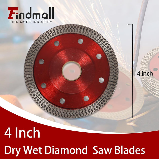 findmall 4 Inch Super Thin Diamond Porcelain Saw Blades for Ceramic Tile, Porcelain, Granite & Marble Cutting (5 Pack)