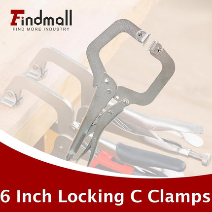 Findmall 10Pcs 11 Inch Locking C Clamps with Swivel Pads Heavy Duty C-Type Locking Plier Table and Tool Vise Grip