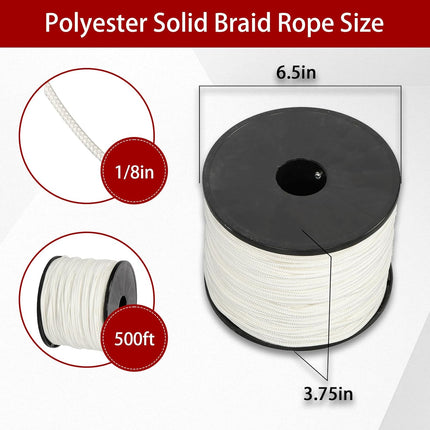 Findmall Nylon Solid Braid Rope with Spool, Durable Utility Cord for Outdoor, Camping, Boating, DIY & General Purpose Use