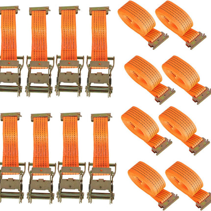 Findmall 4/8 Pack 2" x 15' E-Track Ratchet Straps 4400Lbs Heavy Duty Cargo Tie Down Straps with Steel Ratchet for Truck, Trailer, Transportation and Storage