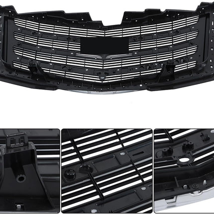 Findmall 3-Piece Front Bumper Grille Hood Molding and Lower Face Bar Kit Replacement for Escalade 2015-2020 GM1235129 GM1036178
