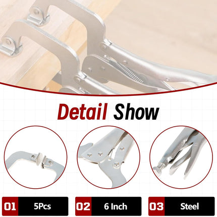 Findmall 10Pcs 11 Inch Locking C Clamps with Swivel Pads Heavy Duty C-Type Locking Plier Table and Tool Vise Grip