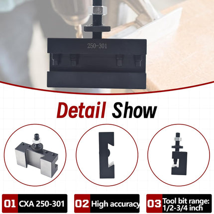 findmall CXA #1 Quick Change 250-301 Tool Post Turning Facing Holder