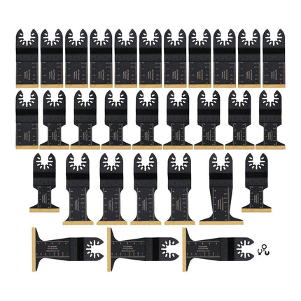 Findmall 30PCS Oscillating Saw Blade Combination (12PCS 1.34inch, 10PCS 1.73inch, 4PCS Long 1.73inch and 4PCS Wide 2.68inch) for Plastic Wood Metal and Hard Material