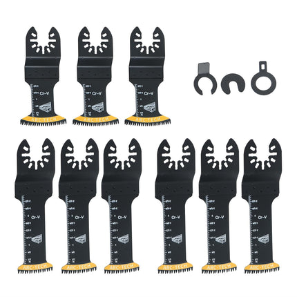 Findmall Oscillating Saw Blades Yellow Shock Tool Oscillating Saw Blade Combination 10-Piece for Cutting Wood, Plastic, and Metal