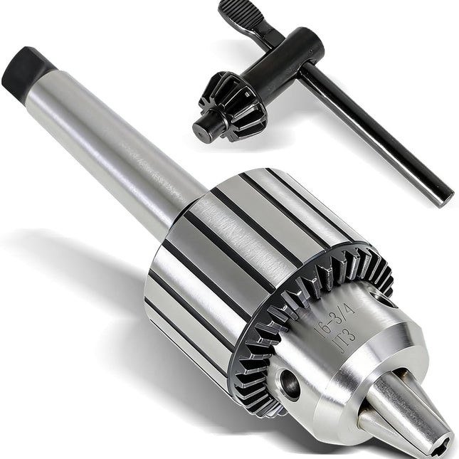 findmall JT3 Drill Chuck 3/16 Inch - 3/4 Inch Drill Press Chuck Super Heavy Duty with MT3 Shank Chuck Key
