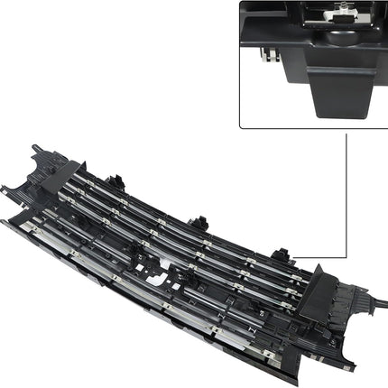 Findmall Black Front Upper Grille with 4-Piece Chrome Trim Replacement for Tahoe and Suburban 2021-2022