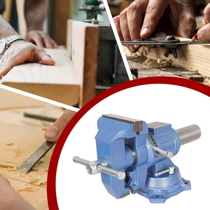 Findmall Heavy Duty Multi-Jaw Bench Vise with 360° Rotating Head and Swivel Base, Ductile Cast Iron Workbench Vise for Home Workshop and Industrial Clamping