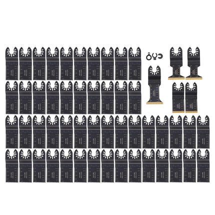 Findmall 55-Piece Titanium Oscillating Blades Kit - Professional Grade, Universal Fit - Cuts Metal, Wood, Drywall - Includes 5 Titanium and 50 HCS Blades with 3 Adapters