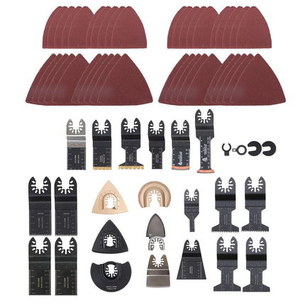 Findmall 104PCS Oscillating Tool Blades Kit with Titanium and Japanese Tooth - Wood Metal Cutting Blades and Sandpaper Accessories