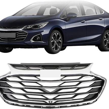 Findmall Black Front Upper Grille with Chrome Trim Replacement for Cruze 2019-2020 42679306