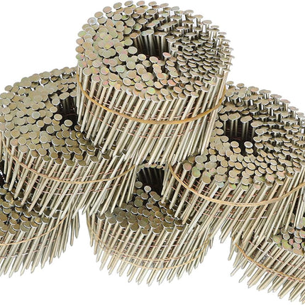 Findmall 3600 Count Siding Nails 2-1/2-Inch x .090-Inch 15-Degree Wire Collated Coil Resin Paint Coating Ring Shank for Rough Nailing of Lathing and Sheathing Materials