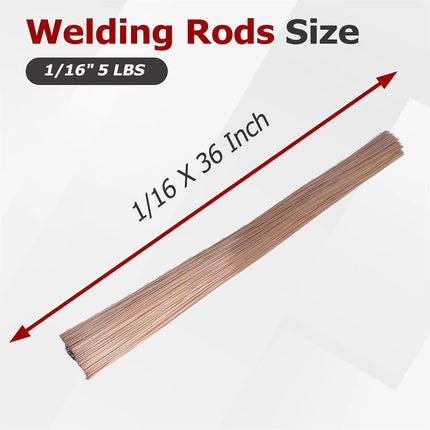 Findmall ER70S-2 Mild Steel TIG Welding Rods 36" Long, Copper Coated Carbon Steel Filler Rod, Multiple Diameters and Package Sizes
