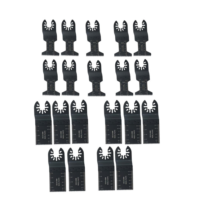 Findmall 20Pcs Oscillating Saw Blade Long Sawtooth Curved Tooth Oscillating Saw Blades Set Fit for Cutting Wood, Plastic, and Metal