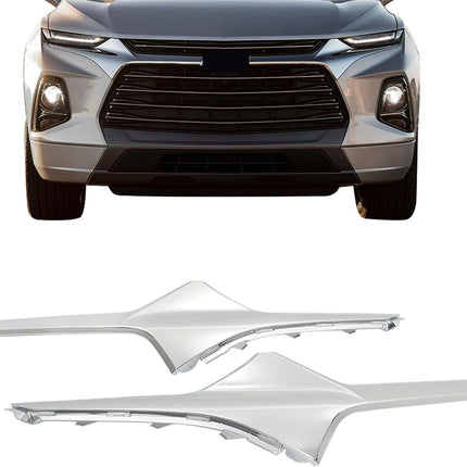 Findmall 2-Piece Chrome Front Upper Grille Molding Trim Set Left and Right Replacement for Blazer 2019-2021