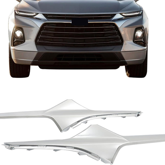 Findmall 2-Piece Chrome Front Upper Grille Molding Trim Set Left and Right Replacement for Blazer 2019-2021