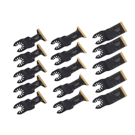 Findmall 15-Piece Set Oscillating Saw Blades (1-3/4" Titanium-Plated Saw Blades, 1-3/4" Extended, 1-3/8"), for Wood Nails, Screws, Plastic, Ect