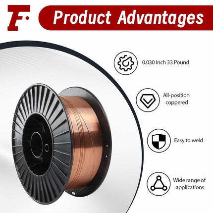 findmall ER70S-6 Mild Steel MIG Welding Wire – 10 lb 8" Spool, 0.023"/0.030"/0.035" (0.6/0.8/0.9mm)