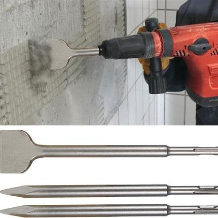 6-Pack SDS Plus Chisel Set, 40Cr Steel Concrete Drill Bit Set Rotary Hammer Bits Chisel Set Including Point Chisel, 20mm Flat Chisel, 40mm Flat Chisel