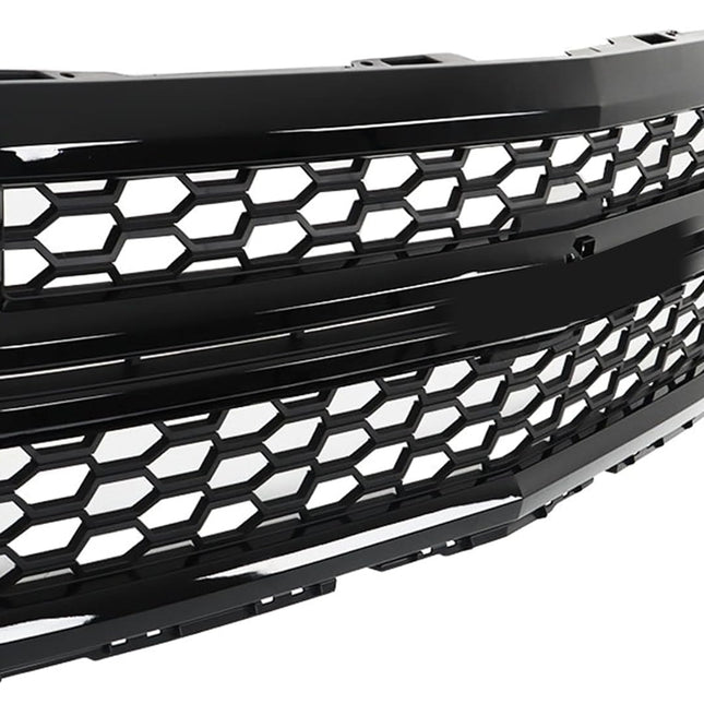 Findmall Glossy Black Honeycomb Front Upper Grille Replacement for Silverado 1500 LT, LTZ and WT 2014-2015