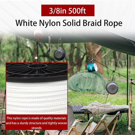 Findmall Nylon Solid Braid Rope with Spool, Durable Utility Cord for Outdoor, Camping, Boating, DIY & General Purpose Use