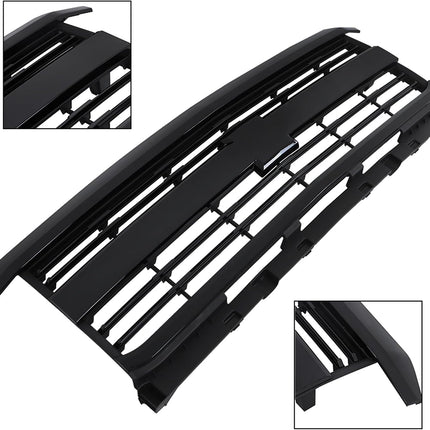 Findmall Glossy Black Front Grille Replacement for Silverado 2500 HD and 3500 HD 2015-2019