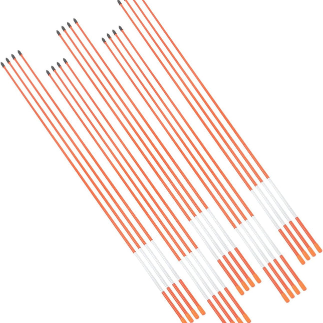 Findmall 48 Inch Driveway Markers, 5/16" Diameter Orange Reflective Snow Stakes, Fiberglass Lane Marker Posts for Driveways, Parking Lots & Walkways