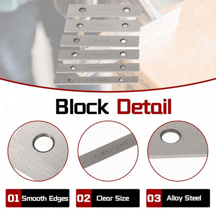 Findmall 10 Pair 1/8" x 5" Precision Parallel Block Set, ±0.0002" Hardened Alloy Steel Machinist Gage Gauge Tool Blocks with Storage Box