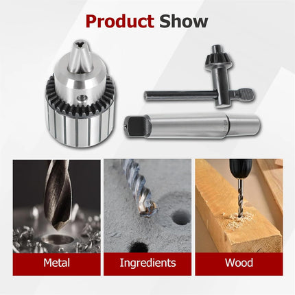 findmall JT3 Drill Chuck 3/16 Inch - 3/4 Inch Drill Press Chuck Super Heavy Duty with MT3 Shank Chuck Key