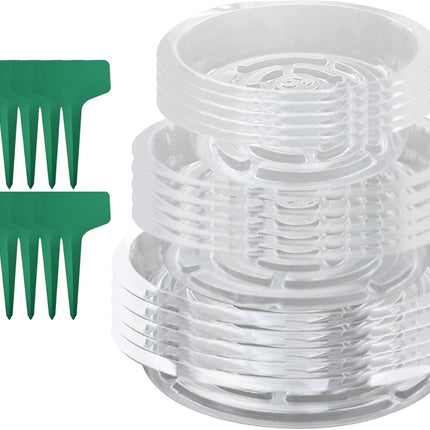 Findmall Plastic Plant Saucer Drip Trays, 5/10 Pack Clear Heavy Duty Flower Pot Saucers for Indoor Outdoor Plants, Round Drainage Trays for Planters