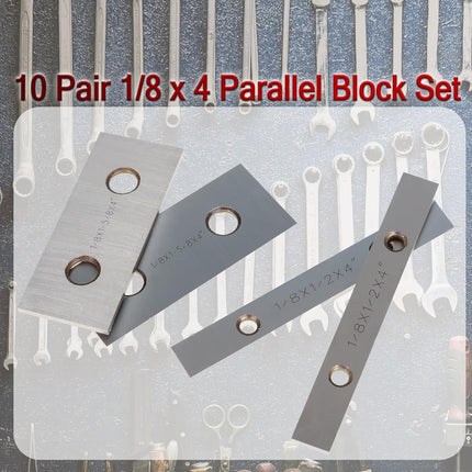 Findmall 10 Pair 1/8" x 4" Precision Parallel Block Set, ±0.0002" Hardened Alloy Steel Machinist Gage Gauge Tool Blocks with Storage Box